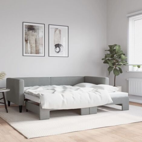 Sofá cama nido tela gris claro 90x190 cm