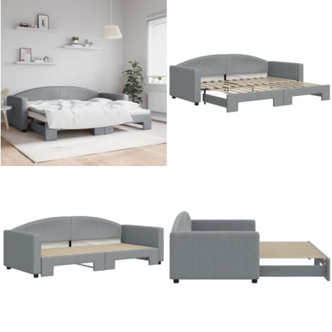 Sofá cama nido tela gris claro 90x200 cm - Cama nido - Sofá cama 2 en 1