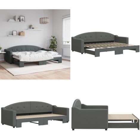 Sofá cama nido tela gris oscuro 80x200 cm - Sofá cama nido - Sofá cama 2 en 1