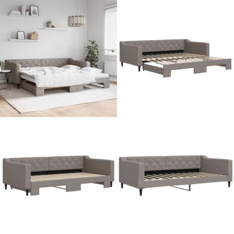 Sofá cama nido tela gris taupe 100x200 cm - Cama nido - Sofá cama 2 en 1