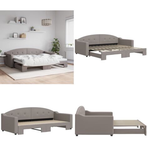 Sofá cama nido tela gris taupe 90x200 cm - Sofá cama nido - Sofá cama 2 en 1