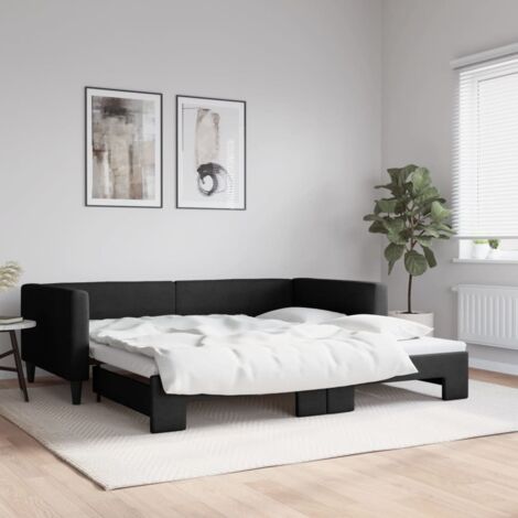 Sofá cama nido tela negro 100x200 cm