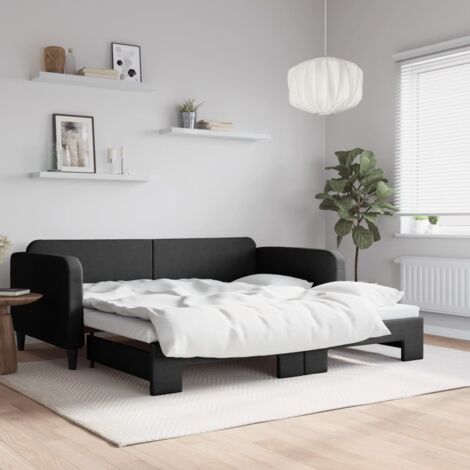 Sofá cama nido tela negro 100x200 cm vidaXL