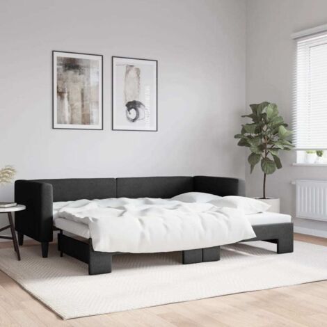 Sofá cama nido tela negro 80x200 cm vidaXL