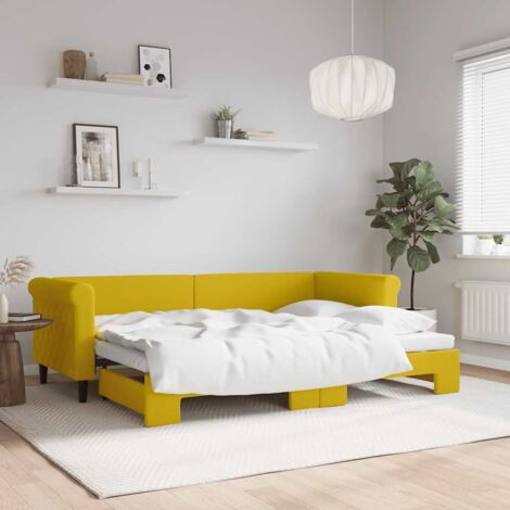 Sofá cama nido terciopelo amarillo 80x200 cm
