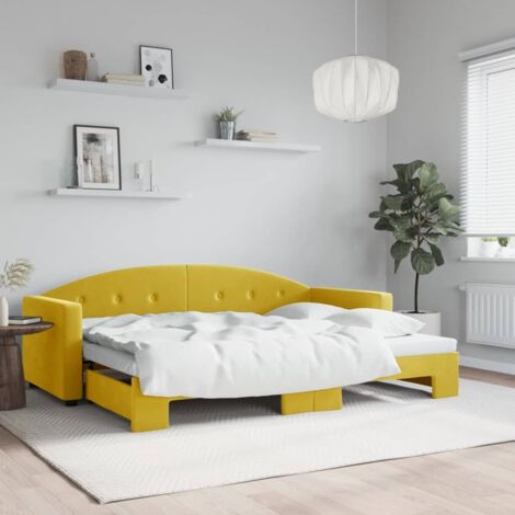 Sofá cama nido terciopelo amarillo 80x200 cm vidaXL