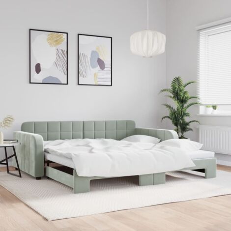 Sofá cama nido terciopelo gris claro 100x200 cm vidaXL