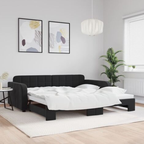 Sofá cama nido terciopelo negro 100x200 cm vidaXL
