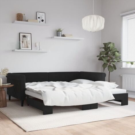 Sofá cama nido terciopelo negro 100x200 cm vidaXL