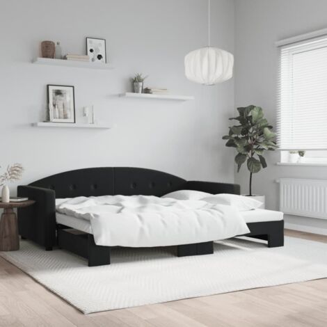 Sofá cama nido terciopelo negro 90x200 cm vidaXL