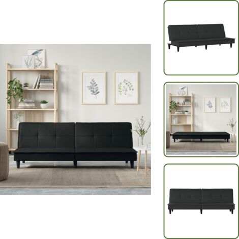 Sofá cama para dormir - vidaXL Sofá cama de tela negro - Sofá cama para invitados