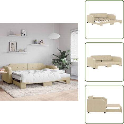 Sofá cama para salón - vidaXL Sofá cama nido tela crema 80x200 cm - Sofá cama para dormitorio