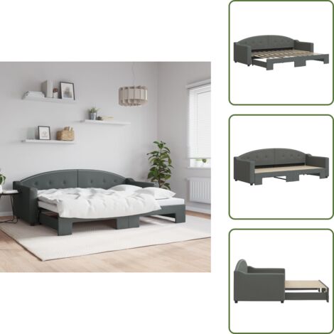 Sofá cama para salón - vidaXL Sofá cama nido tela gris oscuro 80x200 cm - Sofá cama para dormitorio