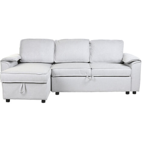 Sofa Cama Poliester 220X153X88 Gris Claro
