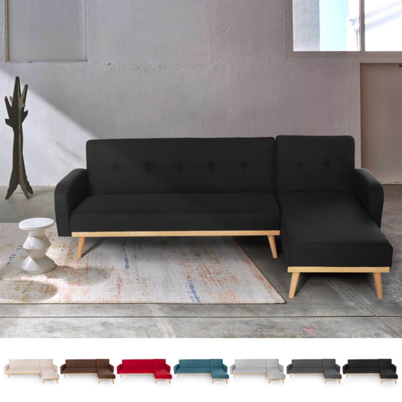 

Sofá cama reclinable de 3 plazas en textil Diseño nórdico clic clac Palmas | Negro
