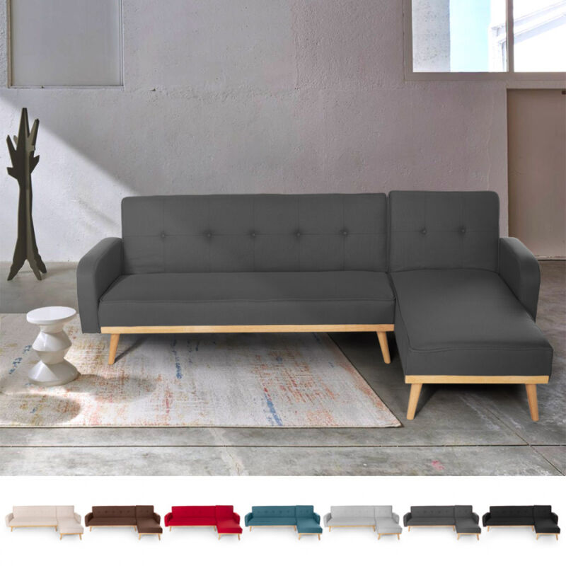

Sofá cama reclinable de 3 plazas en textil Diseño nórdico clic clac Palmas | Color: Gris Oscuro