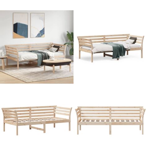 Sofá cama sin colchón madera maciza de pino 90x190 cm - Sofá de madera - Cama de madera