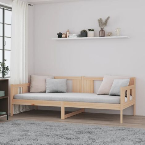 Sofá cama sin colchón madera maciza de pino 90x200 cm