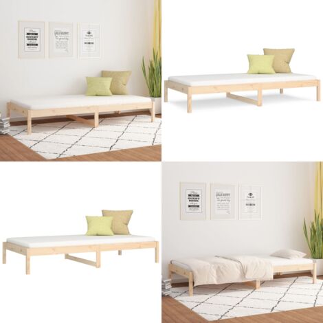 Sofá cama sin colchón madera maciza de pino 90x200 cm - Sofá cama sin colchón - Sofá cama de madera