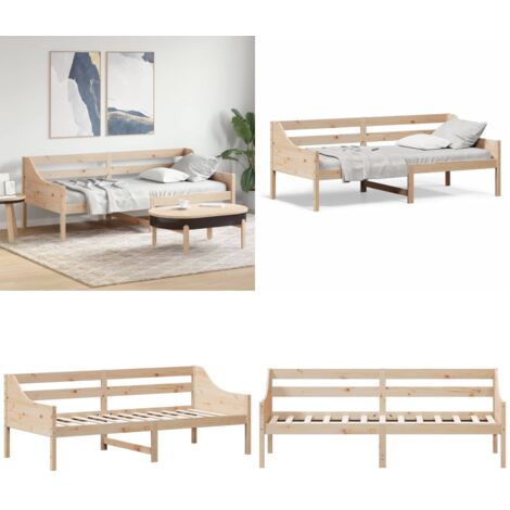 Sofá cama sin colchón madera maciza de pino 90x200 cm - Sofá de madera - Cama de madera