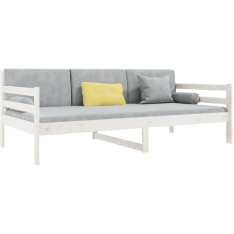 Sofá cama sin colchón madera maciza de pino blanco 80x200 cm vidaXL