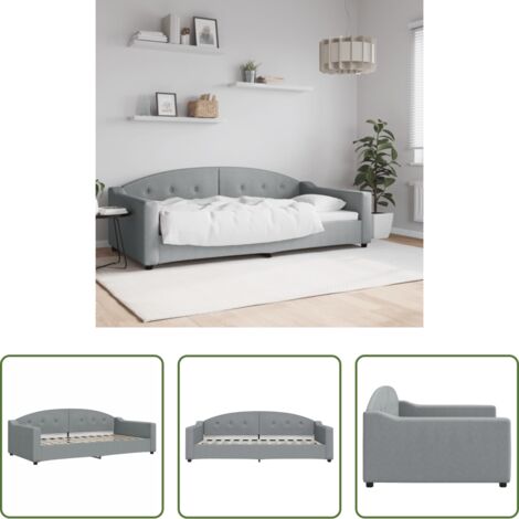 Sofá cama sin colchón -  Sofá cama sin colchón tela gris claro 100x200 cm