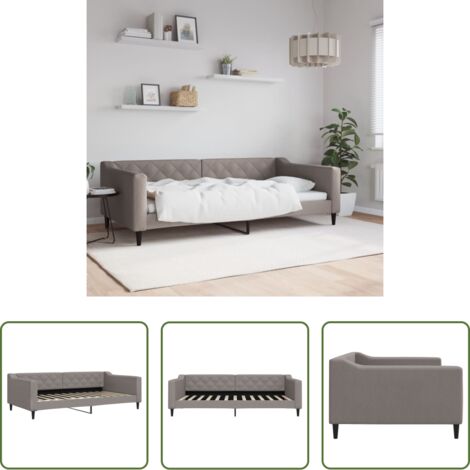 Sofá cama sin colchón -  Sofá cama sin colchón tela gris taupe 100x200 cm