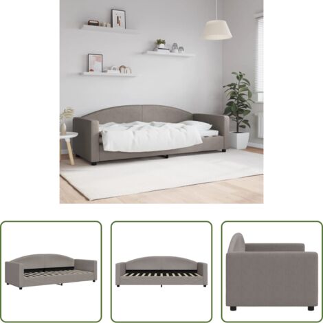 Sofá cama sin colchón -  Sofá cama sin colchón tela gris taupe 80x200 cm