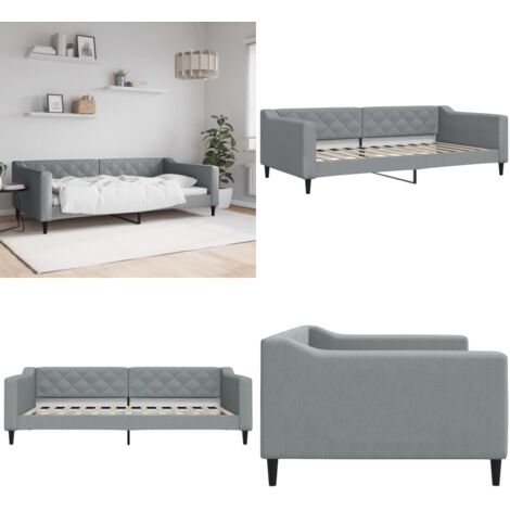 Sofá cama sin colchón tela gris claro 100x200 cm - Sofá cama 2 en 1 - Sofá cama con tela