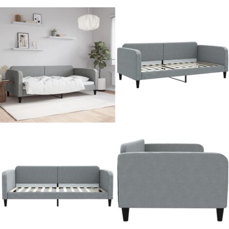 Sofá cama sin colchón tela gris claro 100x200 cm - Sofá cama sin colchón - Sofá cama 2 en 1