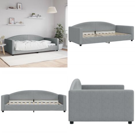 Sofá cama sin colchón tela gris claro 100x200 cm - Sofá cama sin colchón - Sofá cama 2 en 1