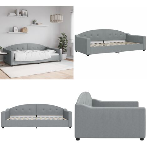 Sofá cama sin colchón tela gris claro 100x200 cm - Sofá cama sin colchón - Sofá cama 2 en 1