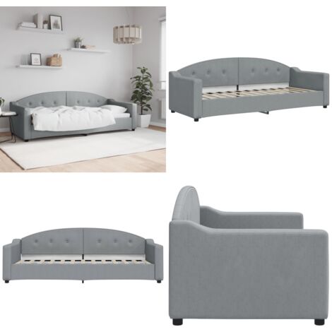 Sofá cama sin colchón tela gris claro 80x200 cm - Sofá cama sin colchón - Sofá cama 2 en 1
