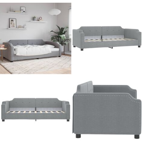 Sofá cama sin colchón tela gris claro 90x200 cm - Sofá cama sin colchón - Sofá cama gris claro