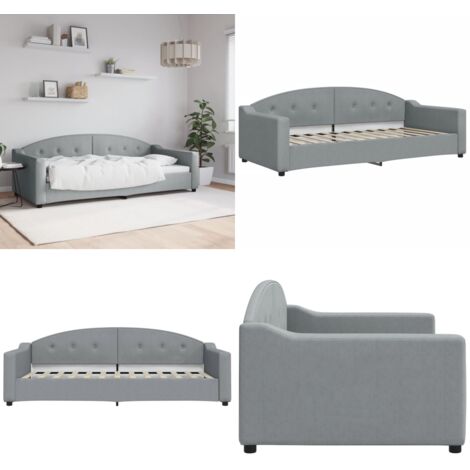 Sofá cama sin colchón tela gris claro 90x200 cm - Sofá cama sin colchón - Sofá cama gris claro