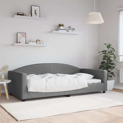 Sofá cama sin colchón tela gris oscuro 100x200 cm