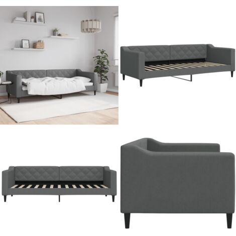 Sofá cama sin colchón tela gris oscuro 80x200 cm - Sofá cama 2 en 1 - Sofá cama con tela