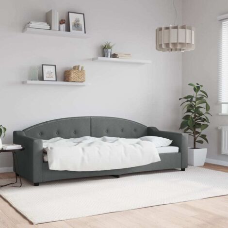 Sofá cama sin colchón tela gris oscuro 80x200 cm vidaXL