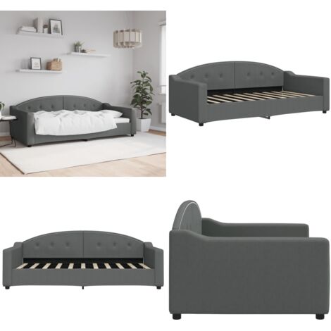 Sofá cama sin colchón tela gris oscuro 90x190 cm - Sofá cama sin colchón - Sofá cama 2 en 1
