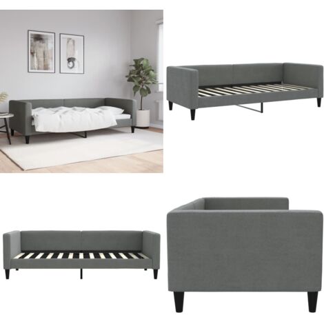 Sofá cama sin colchón tela gris oscuro 90x200 cm - Sofá cama sin colchón - Sofá cama 2 en 1