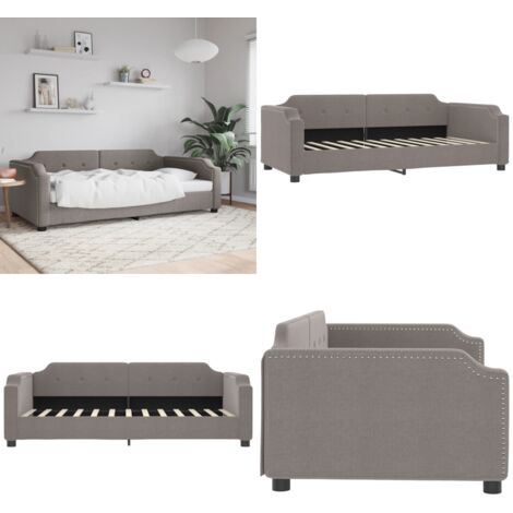 Sofá cama sin colchón tela gris taupe 100x200 cm - Sofá cama sin colchón - Sofá cama 2 en 1