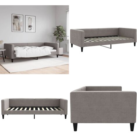 Sofá cama sin colchón tela gris taupe 100x200 cm - Sofá cama sin colchón - Sofá cama gris