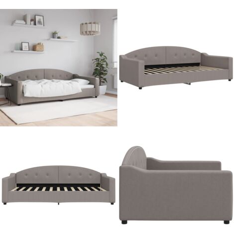 Sofá cama sin colchón tela gris taupe 100x200 cm - Sofá cama sin colchón - Sofá cama gris