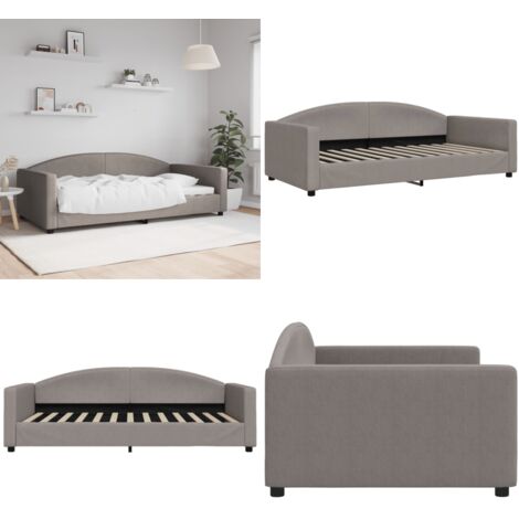 Sofá cama sin colchón tela gris taupe 100x200 cm - Sofá cama sin colchón - Sofá cama gris