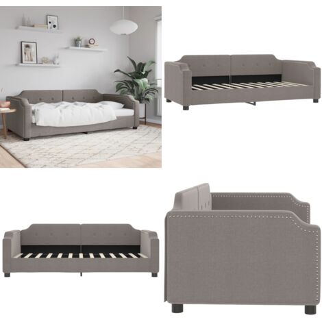 Sofá cama sin colchón tela gris taupe 80x200 cm - Sofá cama 2 en 1 - Sofá cama con colchón