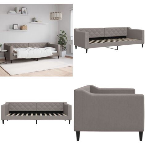 Sofá cama sin colchón tela gris taupe 80x200 cm - Sofá cama 2 en 1 - Sofá cama con tela
