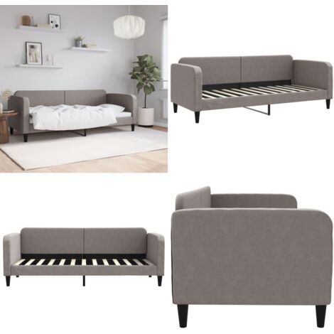Sofá cama sin colchón tela gris taupe 80x200 cm - Sofá cama 2 en 1 - Sofá cama con tela