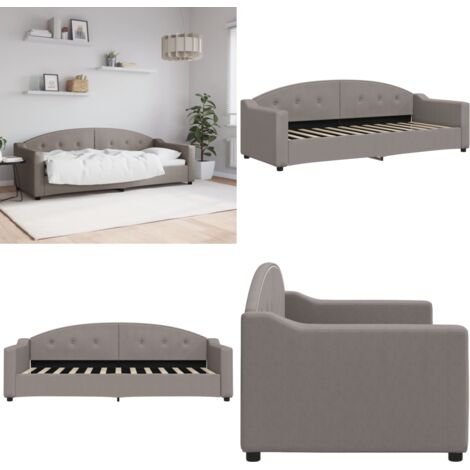 Sofá cama sin colchón tela gris taupe 80x200 cm - Sofá cama sin colchón - Sofá cama gris