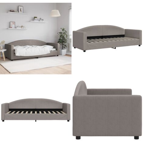 Sofá cama sin colchón tela gris taupe 80x200 cm - Sofá cama sin colchón - Sofá cama gris