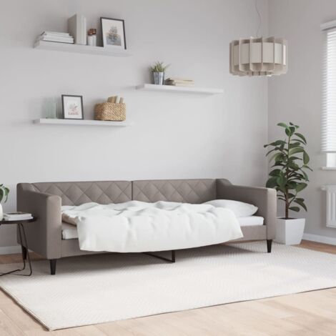 Sofá cama sin colchón tela gris taupe 80x200 cm vidaXL